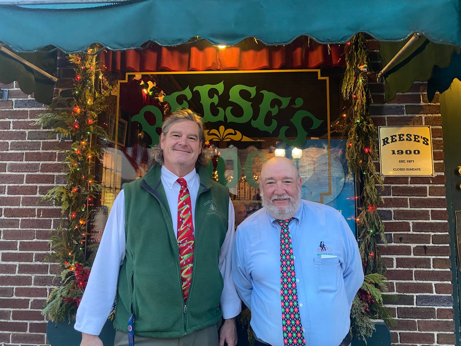 Matthew Lowe and Joe Pine of Reese's 1900 in Patchogue.
